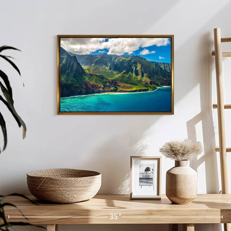 Kauai, 19 po x 13 po, Cadre flottant doré