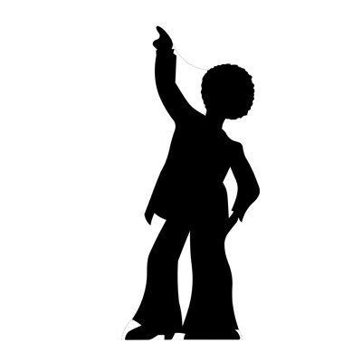 Disco Dancer Male Silhouette Cardboard Standup