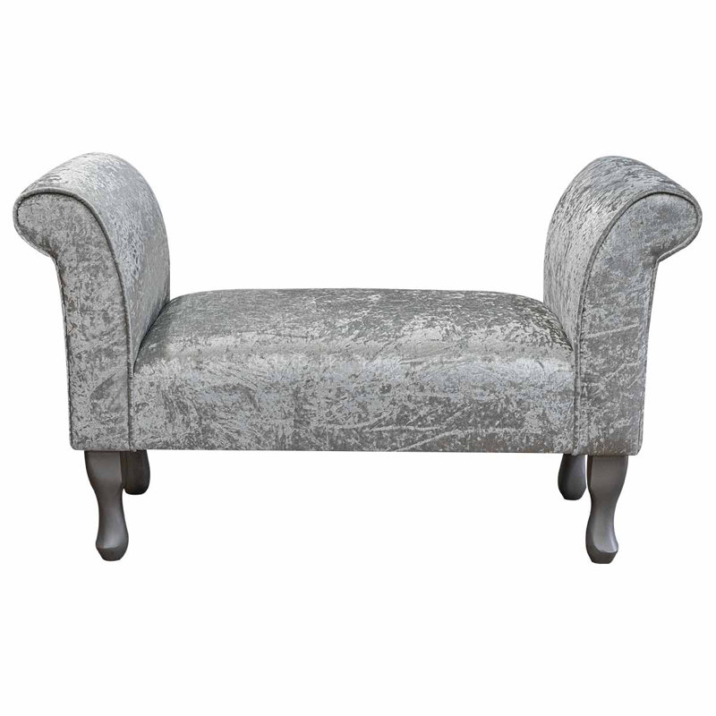 Upholstered Bench, 63.5cm H x 142cm W x 40.5cm D, Abstract, Grey