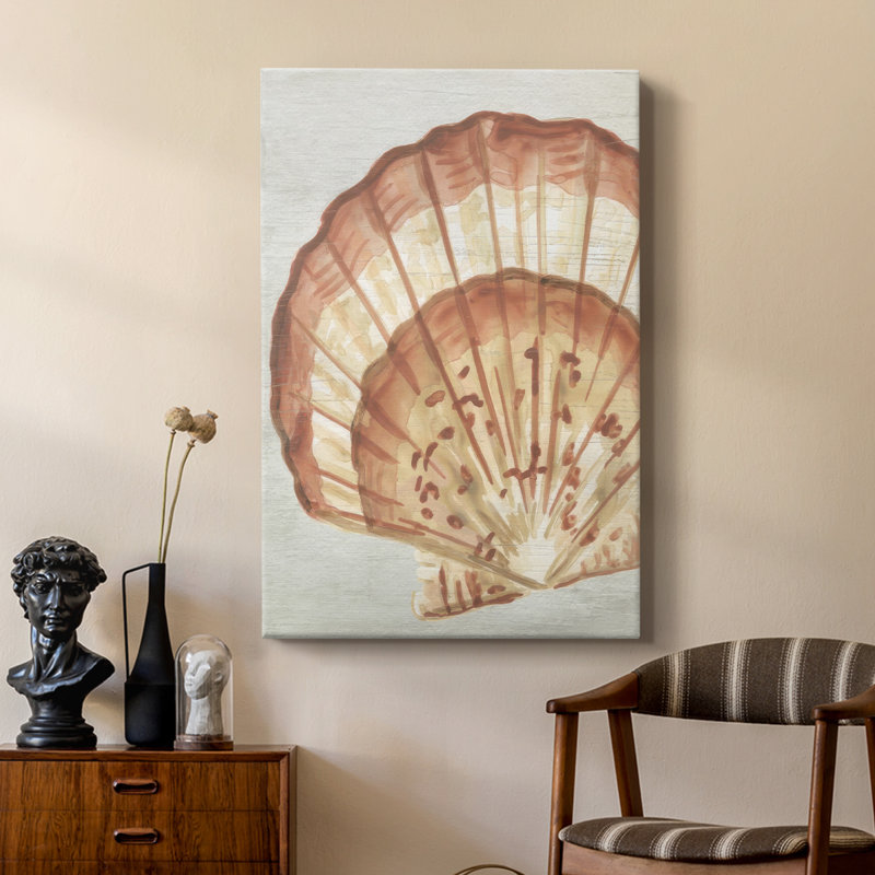 «Vintage Shell Vignette II», galerie tendue sur mesure Cavas, H 48 po x l 32 po