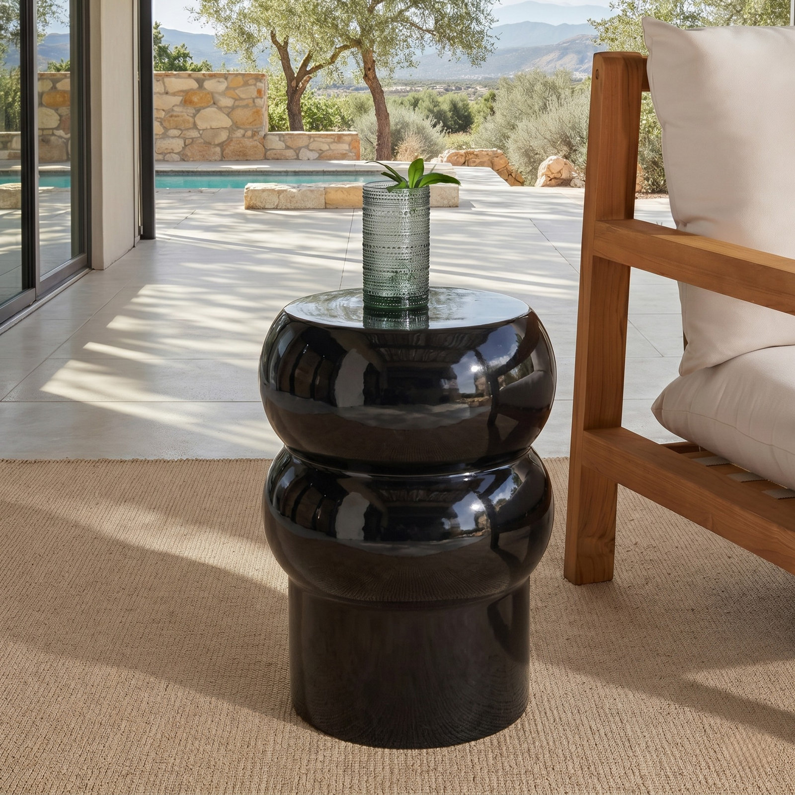 13" End Table, Black