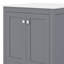 Meuble-lavabo 48 po avec lavabo encastré intégré, tiroir divisé et tablette à double couche-677340082