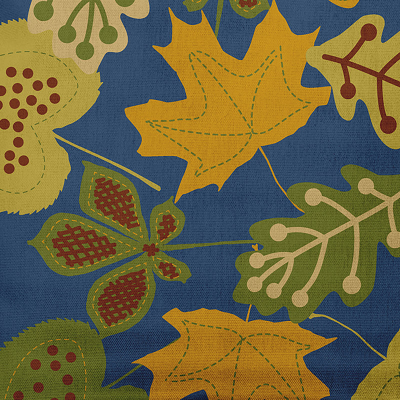 Coussin décoratif décoratif Fall Leaves, Bleu, 18 po x 18 po
