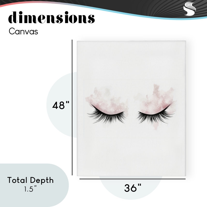 Pastel Pink Makeup & Lashes Canvas, design by Christine Simpson Art