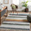 Modern Shaggy Rug, Geometric Striped Stain Resistant Easy to Clean Rug For Living Room, Dining Room, Bedroom-416361217