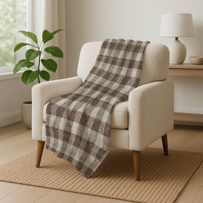 Addison Machine Washable Sherpa ASB923 Plaid Throw Blanket