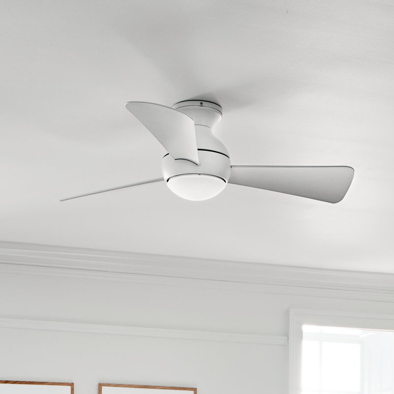 Sola 44" Matte White LED Ceiling Fan, Matte White, 44"