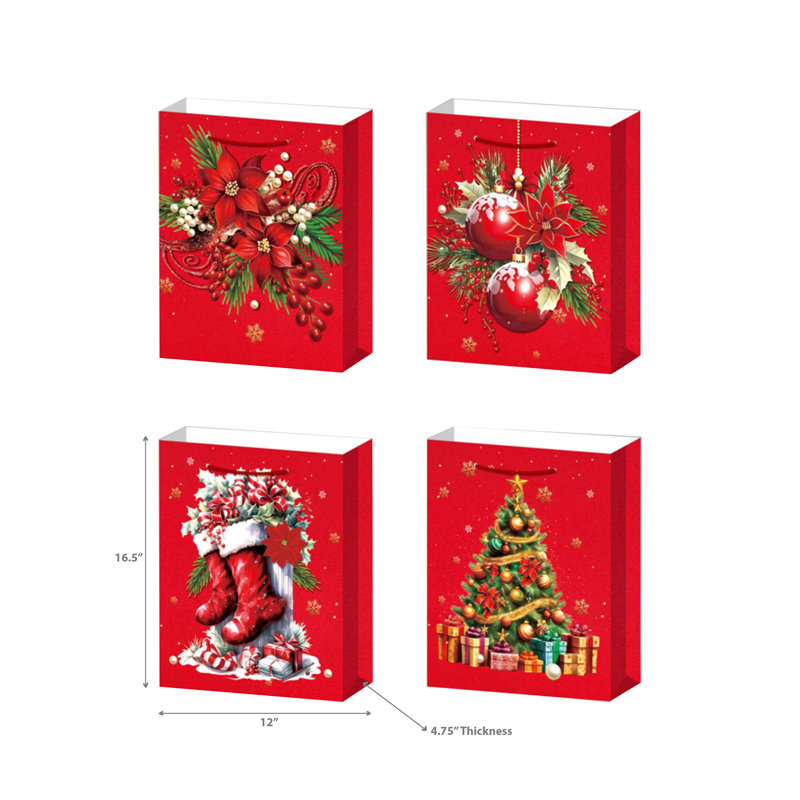 Ensemble de 12 sacs-cadeaux de Noël (grand) - grand