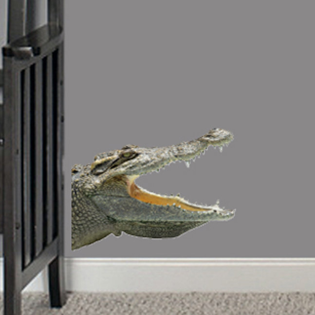 Décalcomanie murale alligator real life, H 12 po x l 16 po