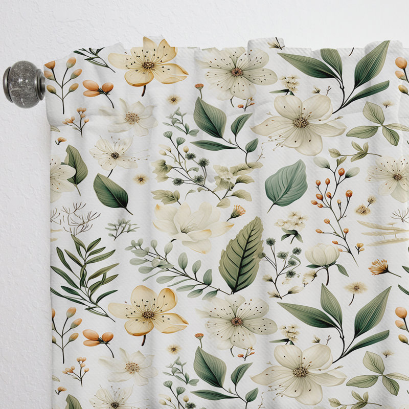Motif bohème Botanical Neutrals - rideau en velours bohémien - obscurcissant - 1 panneau, L 52 po x L 108 po