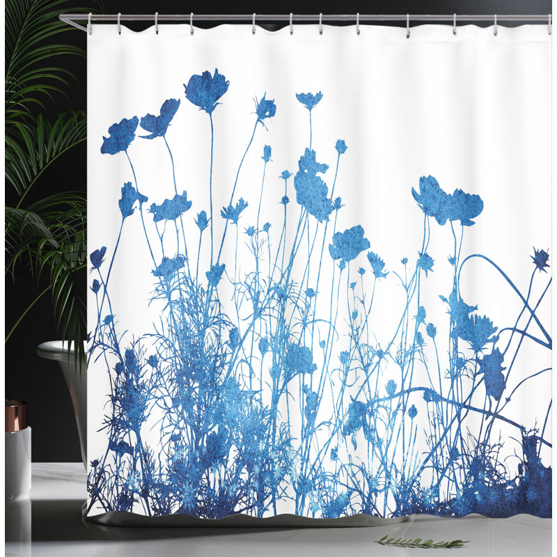 Ensemble de rideau de douche + crochets, H 69 po x l 105 po