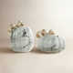 2 Piece Crackle Glass Pumpkin Set