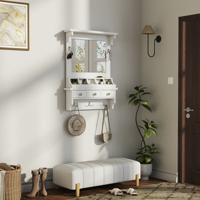 Floating Makeup Vanity with Big Mirror