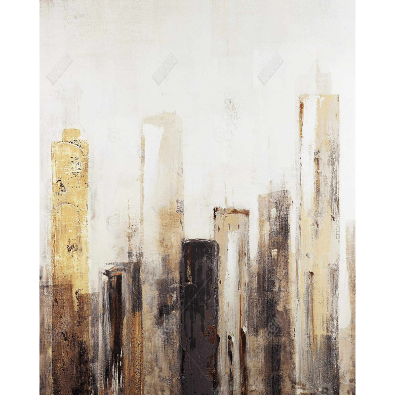 Earthy Tones City - Art industriel sur toile pour la décoration intérieure