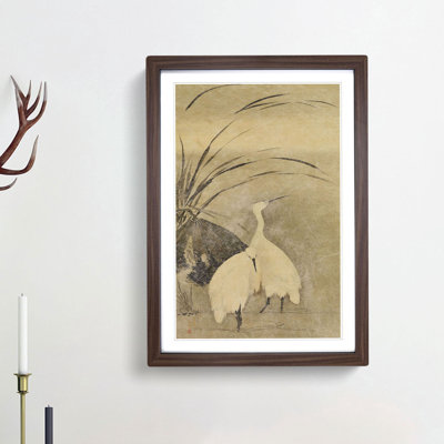 Two Egrets by Sakai Hoitsu - Framed Print