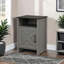 Table d'appoint rustique de style campagnard avec tiroir en X et motif bicolore - brun et gris