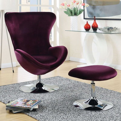 Upholstered Accent Chair with Ottoman