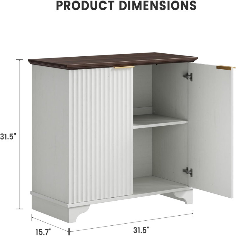 Armoire à café, Noyer/blanc