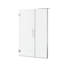 Porte de douche à charnières sans cadre avec paroi de douche fixe en verre trempé transparent SGCC de 9,5 mm (3/8 po), chromée, dimensions : 124-127 cm (49-50 po) de largeur x 183 cm (72 po) de hauteur-125980725