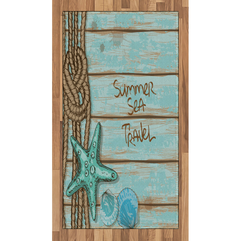 Starfish High Density Long Fiber Poly Threads Decorative Area Rug Carpet, Rectangle 2'7" x 5'