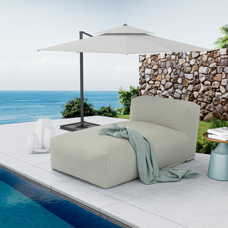 Chaise longue d'extérieur en oléfine, Vert clair