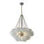 Luminaire suspendu moderne 27 po en forme de grappe 27 lumières avec globes en verre texturé soufflé à la main et finition chrome