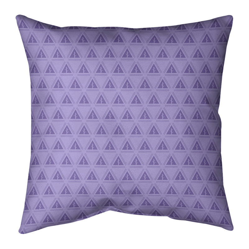 Coussin décoratif à motif d’arbre minimaliste classic Barbra, Bourre en polyester, 36 po x 36 po, Soir Violet