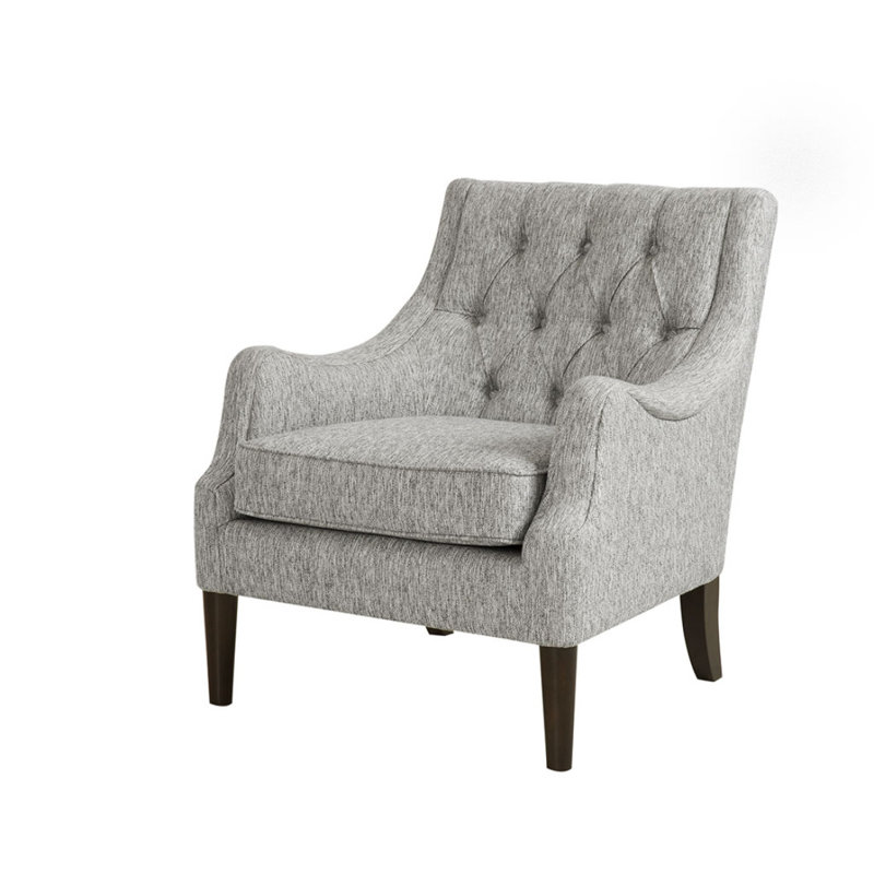 Button Tufted Accent Chair, Gray