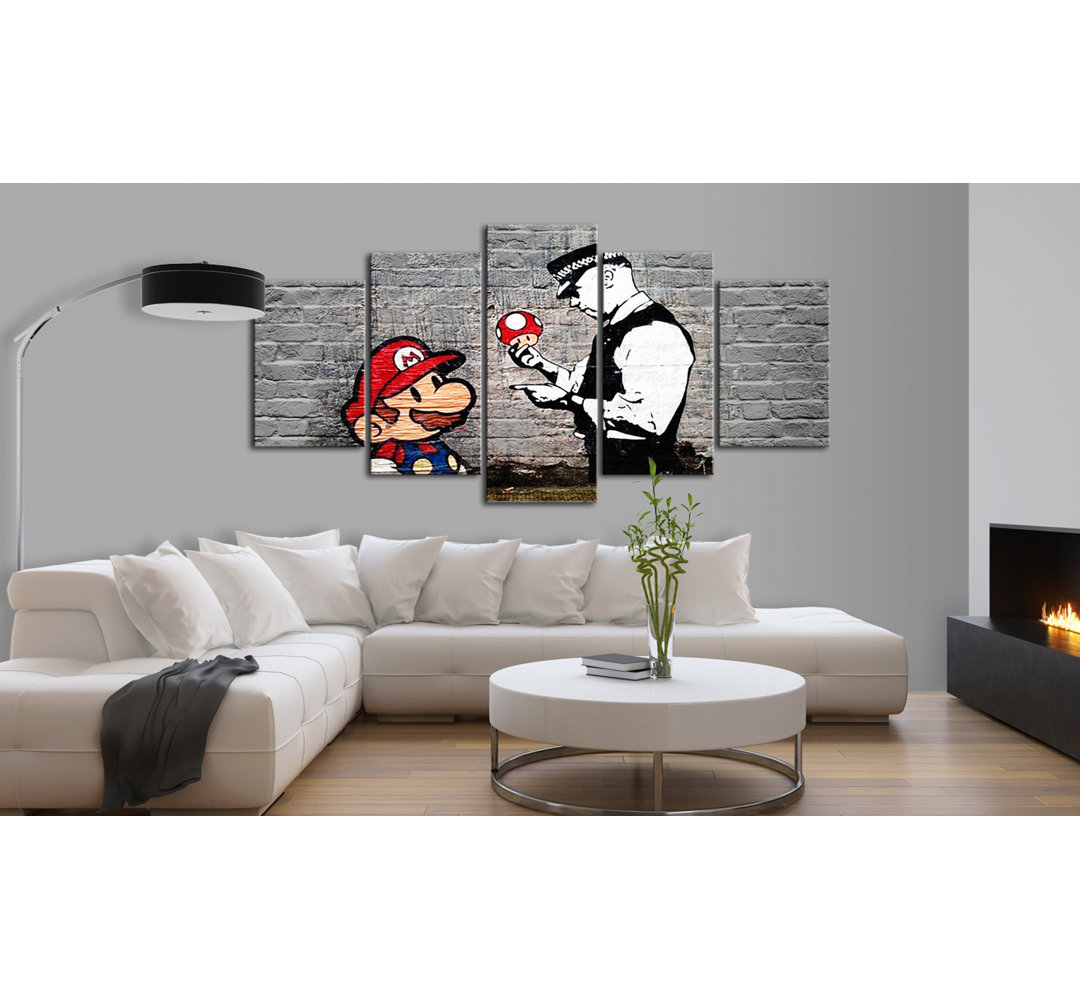 Leinwandbild – Super Mario Mushroom Cop (Banksy)