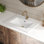 Los Flexi White Drop In Bathroom Sink Ceramic Rectangular with Faucet Hole & Overflow
