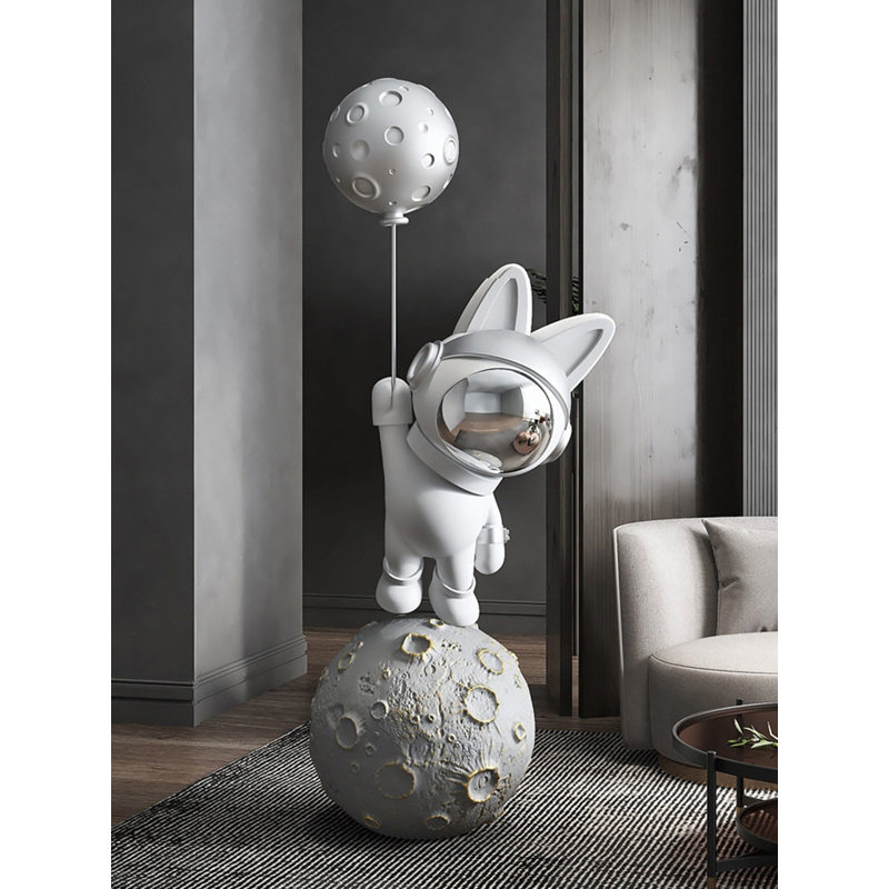 Statue de décoration d'intérieur moderne Space Rabbit, Argent