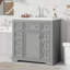 Ensemble de meuble-lavabo 36 po avec lavabo, une armoire et six tiroirs, bois massif et panneau de fibres à densité moyenne-120329985