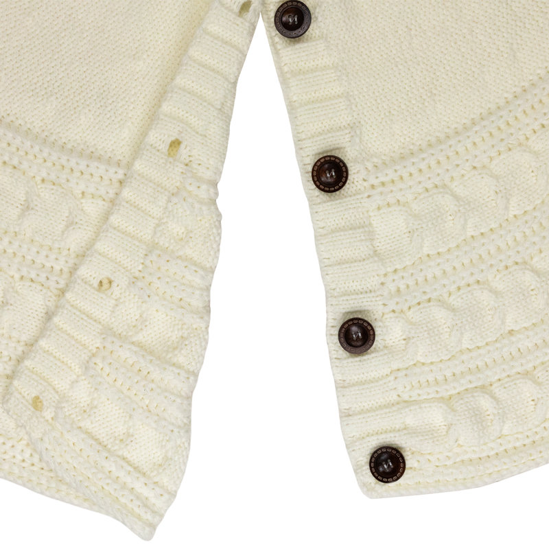 Knitted Sweater Tree Skirt With Buttons - 84“ - Cream