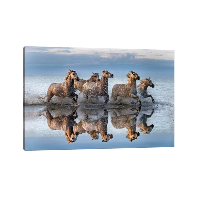 Horses And Reflection by Xavier Ortega - Wrapped Canvas Gallery-Wrapped Canvas Giclée, 66.04 cm H x 45.72 cm W x 3.175 cm D