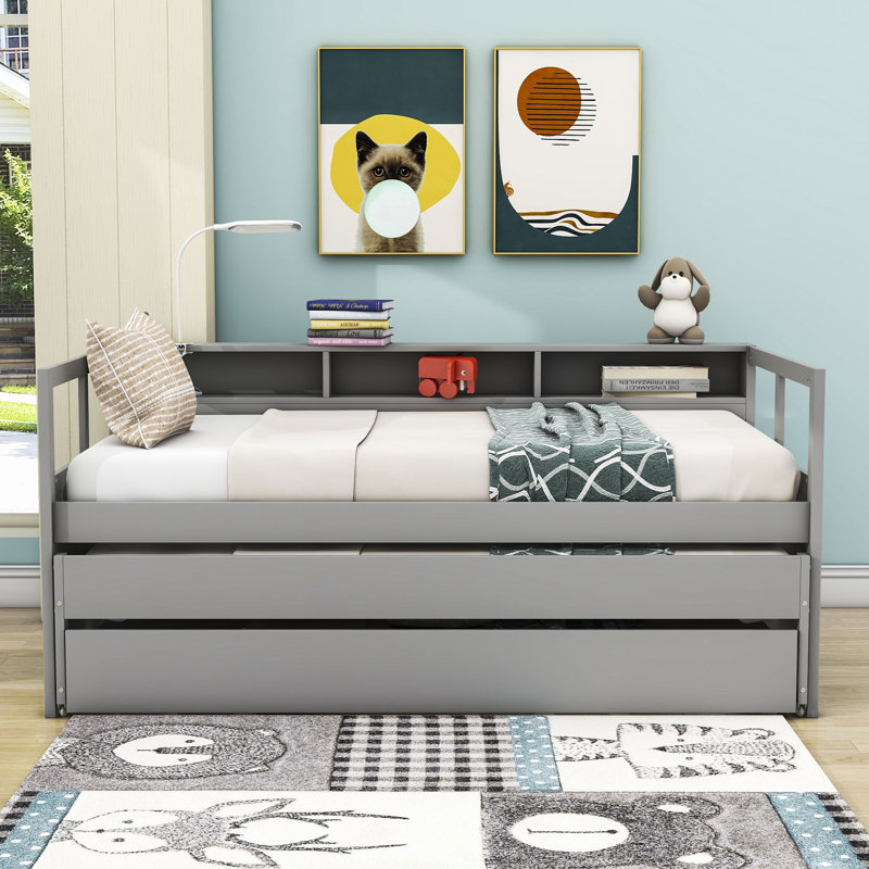 Chinasa Twin XL Daybed with Trundle, Gray