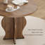 Petite table de salle à manger 31,5 pouces pour 2 personnes, table de cuisine ronde en noyer, base à piédestal ondulé, table de salle à manger encastrée pour appartement, coin-repas, salle à manger-1521835586