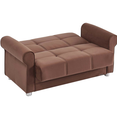 Upholstered Convertible In Reddish Brown - Bed, Legs, 31.5" Product Width Collection With Storage Thick Cushions, Space Saving For , 68" Package Height