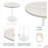 Elkton 36" Round Dining Table with MDF Wood Top and White Pedestal Iron Base – Modern Kitchen and Breakfast Nook Table-658775413-624478489