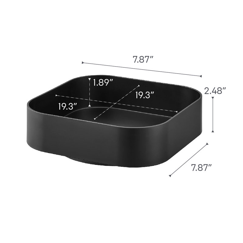 Plateau de rangement rotatif Yamazaki, plastique ABS, capacité de 8,8 lb, Noir, noir, noir, noir