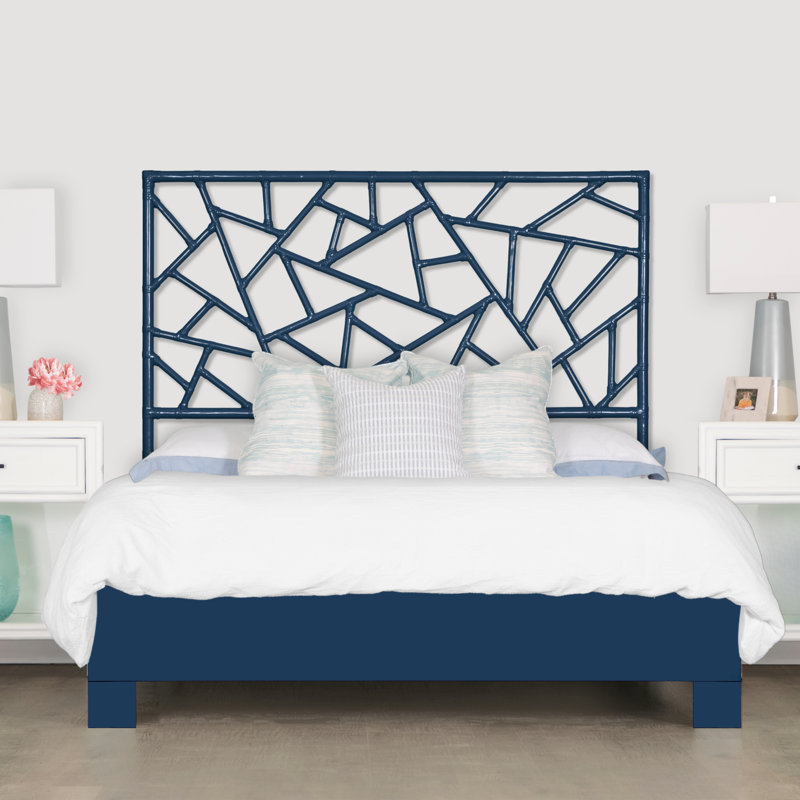 Tiffany Low Profile Bed, King, Navy