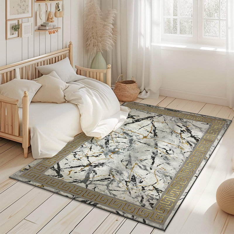 Abstract Flow Tabernash Rug Contemporary Modern Carpet For Living Room, Rectangle 5'3" x 7'7"