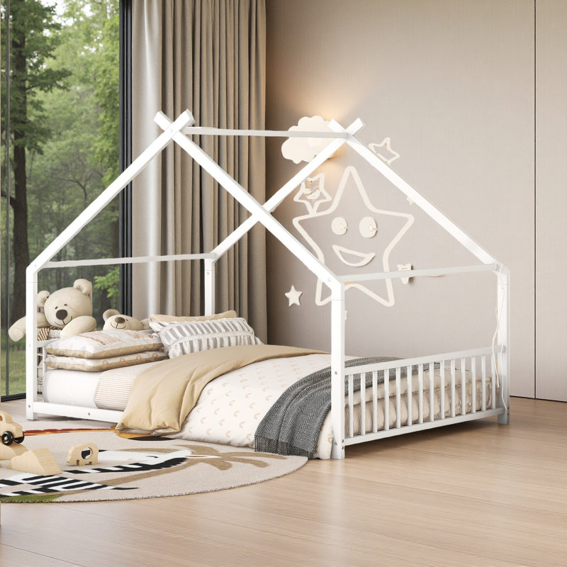 Lit en métal, Complet/Double, Blanc