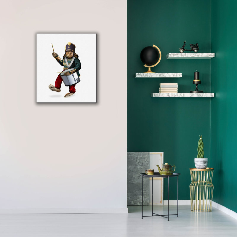 Toile épique Graffiti «Rabbit Drummer» par John Hovenstine, 26 po x 30 po