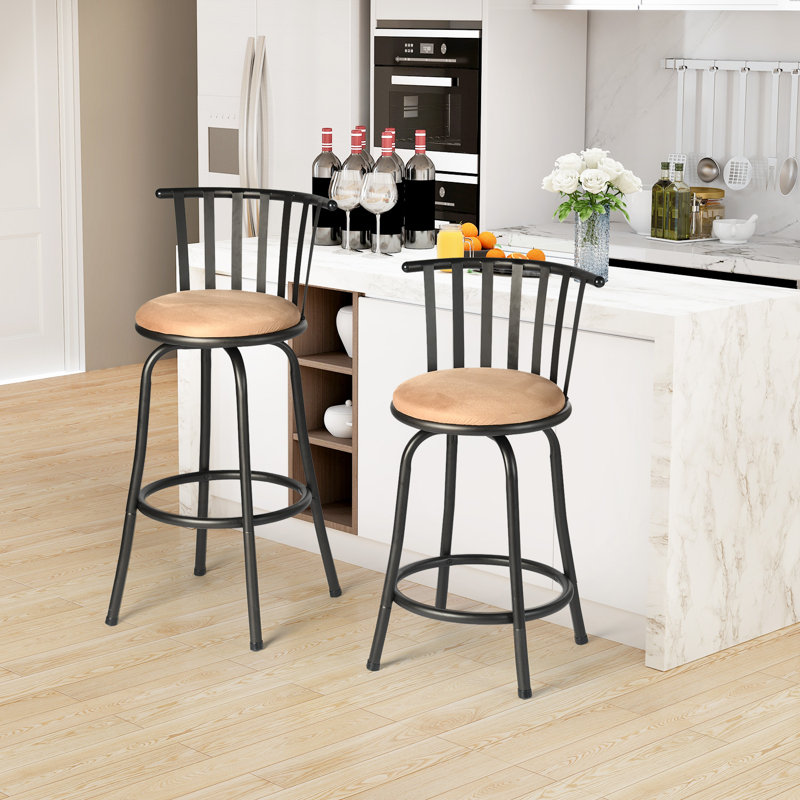 Klyne Swivel Upholstered Counter Stool with Both 24"/29" Legs Shipped for Height Adjustable, 2