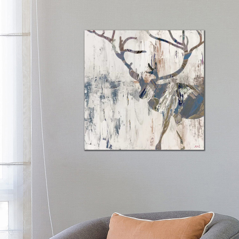 «Neutral Rhizome Deer» par Ann Marie Coolick - impression sur toile tendue, H 12 po x l 12 po x P 0,75 po