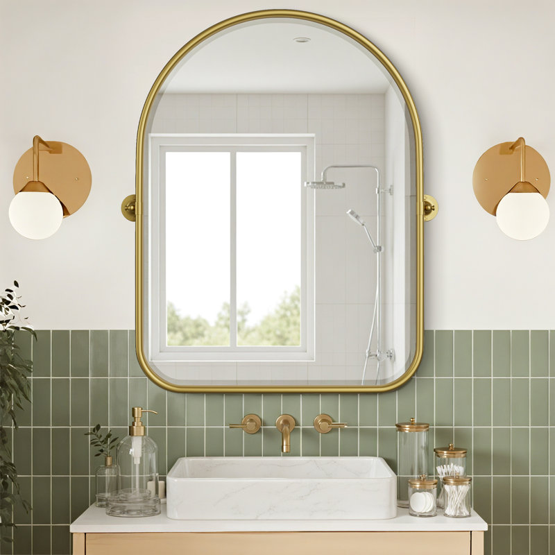 Miroir mural Norita, 36 po x 24 po, Or