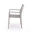 Chaise de salle à manger d'extérieur moderne en aluminium avec siège en faux bois (ensemble de 2), gris et argent