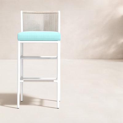 Sabbia 40.75'' Olefin Rope Outdoor Bar Stool with Sunbrella® Cushion