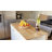 43.3‘’W Kitchen Island Cart with Cabinets and Drawers, Drop Leaf, Tilt Out Kitchen Trash Cabinet with 2 Locking Wheels