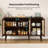 Sideboard Buffet Cabinet With 3 Rattan Doors,Modern Kitchen Storage Console Cabinet For Entryway Living Room (Small,Walnut)-1608585559-1608585578